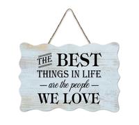 LMMIXEE The Best Things in Life Are The People We Love Vintage Wood Plaque Wall Decorations for Living Room Rustic Wall Art Kitchen Retro Hanging Sign Housewarming Gift 6x10 inch