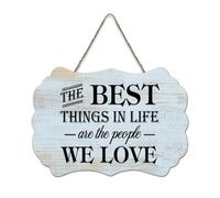 LMMIXEE The Best Things in Life Are The People We Love Wood Signs Words Letters Wood Plaque Farmhouse Decor Wall Art Wall Hanger Sign for Living Room Bedroom New House Gift 6x10 inch
