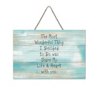 LMMIXEE The Most Wonderful Thing Wooden Pallet Rustic Signs with Inspirational Quotes 6x10 inch Rustic Wooden Wall Art Farmhouse Decor Kitchen Retro Hanging Sign Housewarming Gift