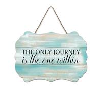 LMMIXEE The Only Journey Is The One within Wood Sign Inspirational Quote Wood Plaque Rustic Wall Hanger Farmhouse Wall Art for Living Room Bedroom New House Gift 6x10 inch