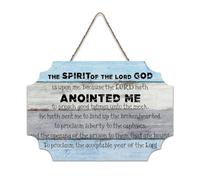 LMMIXEE The Spirit of The Lord God Is upon Me Bohemia Wood Plaque Wall Decorations for Living Room Rustic Wall Art Kitchen Retro Hanging Sign Housewarming Gift 6x10 inch