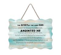LMMIXEE The Spirit of The Lord God Is upon Me Wood Signs Funny Sayings Art Wooden Sign Farmhouse Family Wall Art Rustic Wall Decor for Home Kitchen Bathroom Living Room 6x10 inch