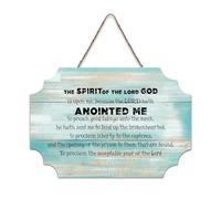 LMMIXEE The Spirit of The Lord God Is upon Me Wooden Pallet Bohemia Signs 6x10 inch Rustic Wooden Wall Art Farmhouse Decor Kitchen Wall Sign Home Decor Housewarming Gift
