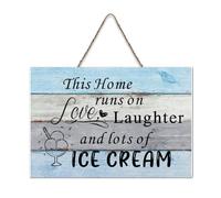 LMMIXEE This Home Runs on Love Laughter Wooden Pallet Bohemia Signs 8x12 inch Rustic Wooden Wall Art Farmhouse Decor Kitchen Wall Sign Home Decor Housewarming Gift