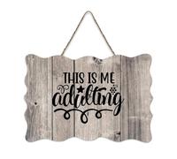 LMMIXEE This Is Me Adulting Vintage Wood Plaque Motivational Wall Art Rustic Wall Decorations for Living Room Kitchen Wall Sign Home Decor Housewarming Gift 8x12 inch