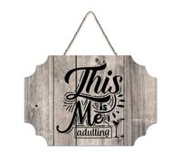 LMMIXEE This Is Me Adulting Vintage Wooden Sign Motivational Wall Art Rustic Wall Decorations for Living Room Kitchen Home Decor Hanging Signs Housewarming Gift 8x12 inch