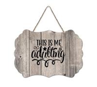 LMMIXEE This Is Me Adulting Wood Sign Funny Sayings Art Wooden Signs Farmhouse Wall Art Rustic Wall Decor for Home Kitchen Bathroom Living Room 6x10 inch