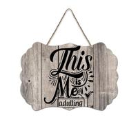 LMMIXEE This Is Me Adulting Wooden Pallet Funny Motivational Saying Wood Plaque 6x10 inch Rustic Wooden Wall Art Farmhouse Decor Kitchen Wall Sign Home Decor Housewarming Gift