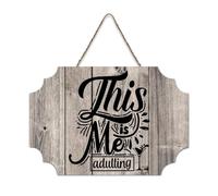 LMMIXEE This Is Me Adulting Wooden Pallet Modern Rustic Wood Signs With Quotes 6x10 inch Rustic Wooden Wall Art Farmhouse Decor Kitchen Wall Sign Home Decor Housewarming Gift