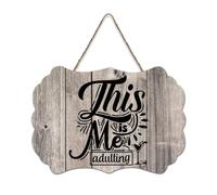 LMMIXEE This Is Me Adulting Wooden Pallet Rustic Wall Sign with Inspirational Quotes 8x12 inch Rustic Wooden Wall Art Farmhouse Decor Kitchen Retro Hanging Sign Housewarming Gift