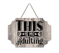 LMMIXEE This Is Me Adulting Wooden Pallet Vintage Signs with Inspirational Quotes 8x12 inch Rustic Wooden Wall Art Farmhouse Decor Kitchen Retro Hanging Sign Housewarming Gift