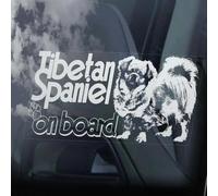 LMMIXEE Tibetan Spaniel on Board Stickers Car Decal Window Decal Simkhyi Dog Sign Decal Dog Mom Dad Vinyl Die Cut Decals Funny Dog Bumper Stickers Tibetan Spaniel Dog Owner Gift
