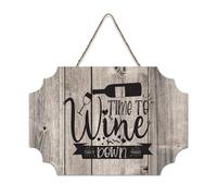 LMMIXEE Time to Wine Down Bohemia Wood Plaque Motivational Wall Art Rustic Wall Decorations for Living Room Kitchen Retro Hanging Sign Housewarming Gift 6x10 inch