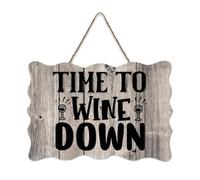 LMMIXEE Time To Wine Down Modern Rustic Wood Plaque Motivational Wall Decorations for Living Room Rustic Wall Art Kitchen Retro Hanging Sign Housewarming Gift 8x12 inch