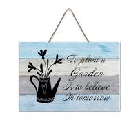 LMMIXEE To Plant A Garden Is To Believe In Tomorrow Wood Signs Quote Wood Plaque Farmhouse Wall Art Rustic Wall Decor for Home Bedroom Living Room Wedding Gifts 8x12 inch