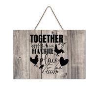 LMMIXEE Together Is My Favorite Place to Be Wooden Pallet Vintage Wood Plaque 8x12 inch Rustic Wooden Wall Art Farmhouse Decor Kitchen Home Decor Hanging Signs Housewarming Gift