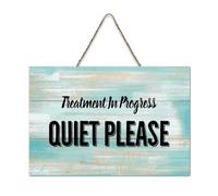 LMMIXEE Treatment In Progress Quiet Please Funny Wood Plaque Motivational Wall Art Rustic Wall Decorations for Living Room Kitchen Wall Sign Home Decor Housewarming Gift 6x10 inch