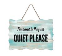 LMMIXEE Treatment In Progress Quiet Please Retro Vintage Wood Plaque Wall Decorations for Living Room Rustic Wall Art Kitchen Wall Sign Home Decor Housewarming Gift 6x10 inch
