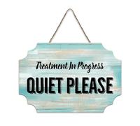 LMMIXEE Treatment In Progress Quiet Please Vintage Funny Wooden Sign Wall Decorations for Living Room Rustic Wall Art Kitchen Retro Hanging Sign Housewarming Gift 8x12 inch