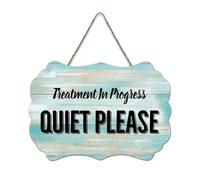 LMMIXEE Treatment In Progress Quiet Please Wooden Pallet Funny Signs 8x12 inch Rustic Wooden Wall Art Farmhouse Decor Kitchen Wall Sign Home Decor Housewarming Gift