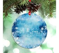 LMMIXEE United Kingdom Bath City Skyline Christmas Tree Decorations City Landmarks Christmas Ornaments 2024 Funny Acrylic Country City Souvenir Keepsake Gifts for Holiday Wedding Birthday