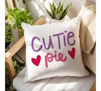 LMMIXEE Valentine's Day Throw Pillow Covers 18x18in Cutie Pie Pillow Cases Valentine Cushion Cover Accent Pillowcase Decor for Sofa Living Room Bedroom