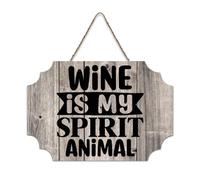 LMMIXEE Vintage Boho Wooden Pallet Sign Wine Is My Animal Spirit Wood Signs 8x12 inch Farmhouse Wooden Family Wall Art Decor Wall Hanger for Living Room Living Room Bedroom Office