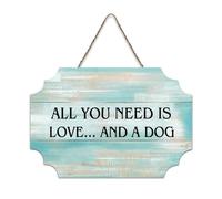 LMMIXEE Vintage Country Wooden Pallet Sign All You Need Is Love And A Dog Wood Signs 6x10 inch Farmhouse Wall Art Hanger Family Wall Decor for Bedroom Living Room Housewarming Gift