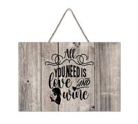 LMMIXEE Vintage Country Wooden Pallet Sign All You Need Is Love And Wine Wood Signs 6x10 inch Family Wall Decor Farmhouse Decor Wall Art Hanger for Home Bedroom Living Room Wedding Gifts