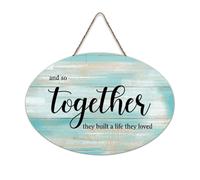LMMIXEE Vintage Country Wooden Pallet Sign And So Together They Built A Life They Loved Wood Signs 8x12 inch Wall Art Farmhouse Wall Decor for Home Bedroom Living Room Wedding Gifts