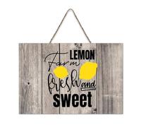 LMMIXEE Vintage Country Wooden Pallet Sign Lemon Farm Fresh And Sweet Wood Signs 6x10 inch Farmhouse Wooden Family Wall Art Decor Wall Hanger for Home Bedroom Kitchen Living Room
