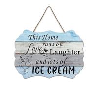 LMMIXEE Vintage Country Wooden Pallet Sign This Home Runs on Love Laughter Wood Signs 8x12 inch Family Wall Decor Farmhouse Decor Wall Art Hanger for Living Room Living Room Bedroom Office