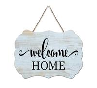 LMMIXEE Vintage Country Wooden Pallet Sign Welcome Home Wood Signs 6x10 inch Family Wall Decor Farmhouse Decor Wall Art Hanger for Kitchen Bedroom Living Room Foyer