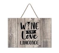 LMMIXEE Vintage Country Wooden Pallet Sign Wine Is My Love Language Wood Signs 6x10 inch Farmhouse Wall Decor Wall Art Hanger Home Decor for Home Kitchen Bathroom Living Room