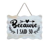 LMMIXEE Vintage Funny Wooden Pallet Sign Because I Said So Wood Signs 8x12 inch Family Wall Decor Farmhouse Decor Wall Art Hanger for Home Bedroom Kitchen Living Room