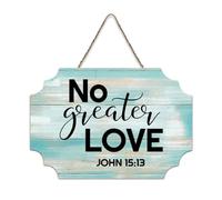 LMMIXEE Vintage Funny Wooden Pallet Sign No Greater Love-John 15 13 Wood Signs 8x12 inch Family Wall Decor Farmhouse Decor Wall Art Hanger for Home Kitchen Bathroom Living Room