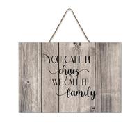 LMMIXEE Vintage Funny Wooden Pallet Sign You Call It Chaos We Call It Family Wood Signs 6x10 inch Farmhouse Wall Art Hanger Family Wall Decor for Home Kitchen Bathroom Living Room