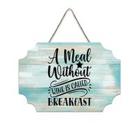 LMMIXEE Vintage Wooden Pallet Sign A Meal Without Wine Is Called Breakfast Wood Signs 6x10 inch Farmhouse Wall Art Hanger Family Wall Decor for Home Kitchen Bathroom Living Room