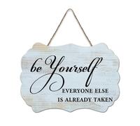 LMMIXEE Vintage Wooden Pallet Sign Be Yourself Everyone Else Is Already Taken Wood Signs 6x10 inch Farmhouse Wooden Family Wall Art Decor Wall Hanger for Home Kitchen Bathroom Living Room
