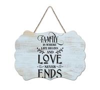 LMMIXEE Vintage Wooden Pallet Sign Family Is Where Life Begins And Love Never Ends Wood Signs 6x10 inch Family Farmhouse Decor Wall Art for Living Room Bedroom New House Gift