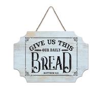 LMMIXEE Vintage Wooden Pallet Sign Give Us This Day Our Daily Bread Matthew 6-11 Wood Signs 6x10 inch Farmhouse Wall Decor Wall Art Hanger Home Decor for Home Bedroom Kitchen Living Room