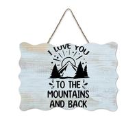 LMMIXEE Vintage Wooden Pallet Sign I Love You to The Mountains And Back Wood Signs 8x12 inch Family Wall Decor Farmhouse Decor Wall Art Hanger for Home Bedroom Living Room Wedding Gifts