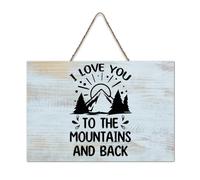 LMMIXEE Vintage Wooden Pallet Sign I Love You to The Mountains And Back Wood Signs 8x12 inch Farmhouse Wall Decor Wall Art Hanger Home Decor for Home Kitchen Bathroom Living Room