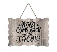 LMMIXEE Vintage Wooden Pallet Sign Please Come Back With Tacos Wood Signs 8x12 inch Farmhouse Wall Art Home Decor Hanger Family Wall Decor for Home Kitchen Bathroom Living Room