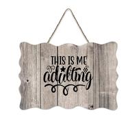 LMMIXEE Vintage Wooden Pallet Sign This Is Me Adulting Wood Signs 6x10 inch Farmhouse Wall Art Home Decor Hanger Family Wall Decor for Living Room Living Room Bedroom Office