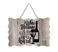 LMMIXEE Vintage Wooden Pallet Sign Wine Because Adulting Is Hard Wood Signs 6x10 inch Family Wall Decor Farmhouse Decor Wall Art Hanger for Living Room Living Room Bedroom Office