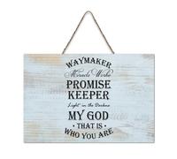 LMMIXEE Waymaker Miracle Worker Promise Keeper Retro Vintage Wood Plaque Wall Decorations for Living Room Rustic Wall Art Kitchen Home Decor Hanging Signs Housewarming Gift 6x10 inch