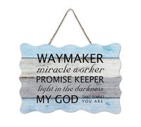 LMMIXEE Waymaker Miracle Worker Promise Keeper Wooden Pallet Modern Rustic Wood Signs 8x12 inch Rustic Wooden Wall Art Farmhouse Decor Kitchen Retro Hanging Sign Housewarming Gift