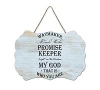 LMMIXEE Waymaker Miracle Worker Promise Keeper Wooden Pallet Retro Vintage Wall Sign 6x10 inch Rustic Wooden Wall Art Farmhouse Decor Kitchen Wall Sign Home Decor Housewarming Gift