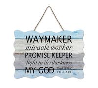 LMMIXEE Waymaker Miracle Worker Promise Keeper Wooden Pallet Vintage Country Wall Sign 6x10 inch Rustic Wooden Wall Art Farmhouse Decor Kitchen Retro Hanging Sign Housewarming Gift